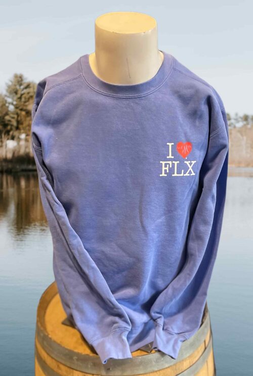 I Heart FLX -Blue Crew Neck Sweatshirt - Front